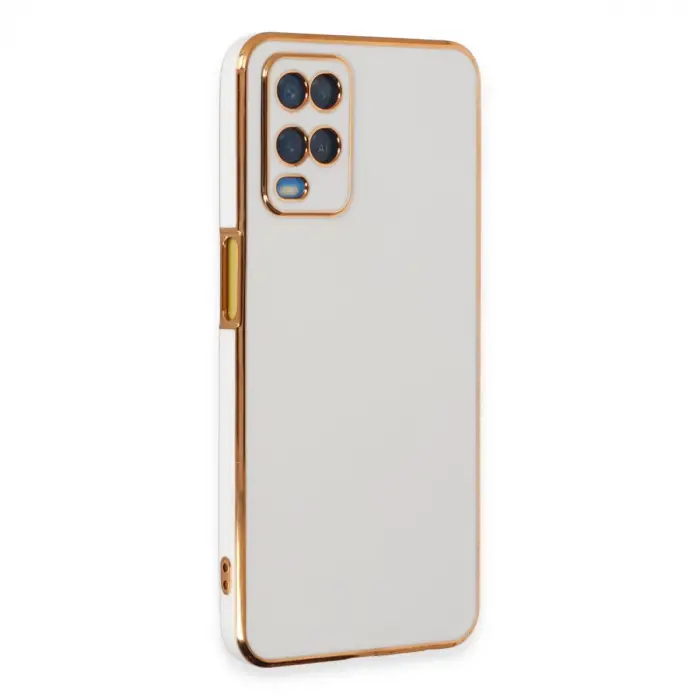 Oppo A54 4g Kılıf Volet Silikon - Beyaz