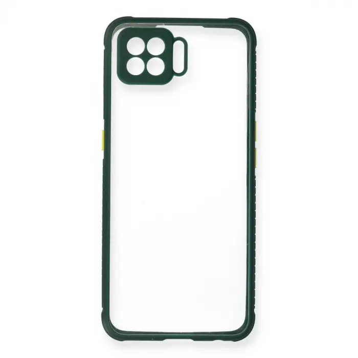 Oppo A73 Kılıf Miami Şeffaf Silikon - Koyu Yeşil