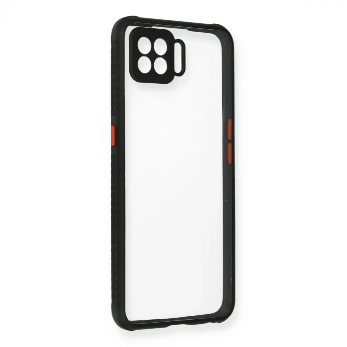 Oppo A73 Kılıf Miami Şeffaf Silikon - Siyah