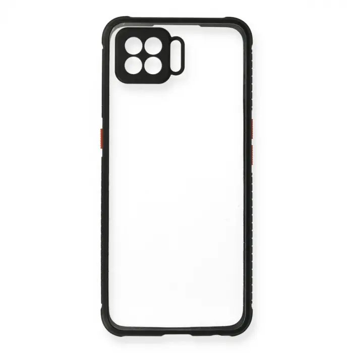 Oppo A73 Kılıf Miami Şeffaf Silikon - Siyah