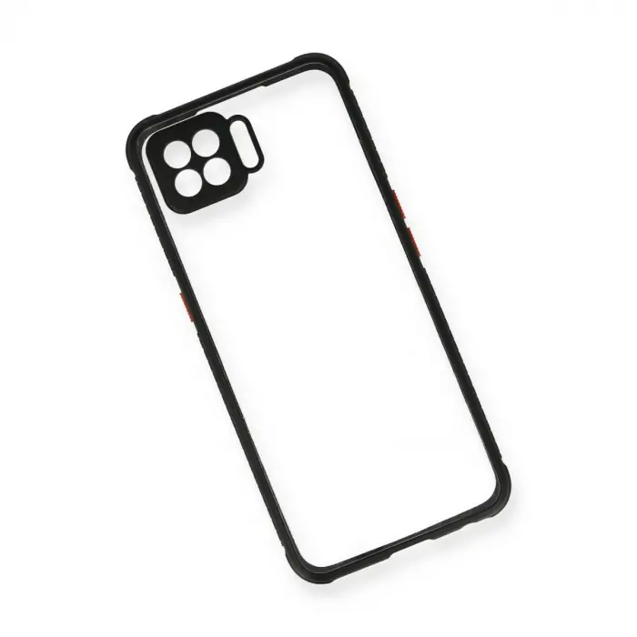 Oppo A73 Kılıf Miami Şeffaf Silikon - Siyah