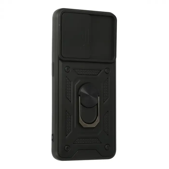 Oppo A74 4g Kılıf Pars Lens Yüzüklü Silikon - Siyah