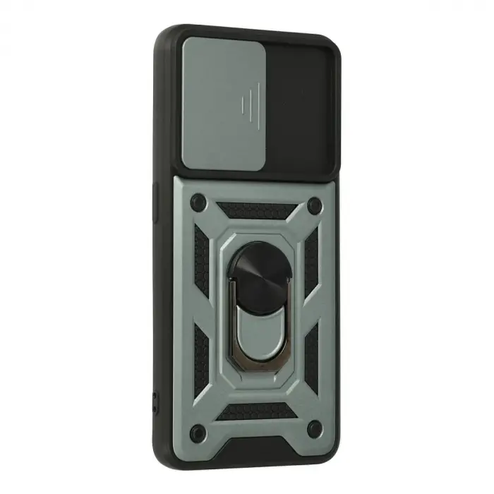 Oppo A74 4g Kılıf Pars Lens Yüzüklü Silikon - Yeşil