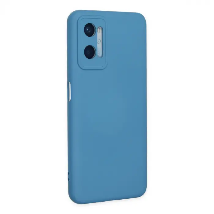 Oppo A96 Kılıf Nano İçi Kadife Silikon - Mavi