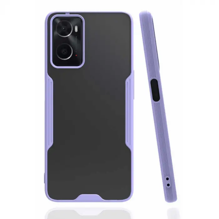 Oppo A96 Kılıf Platin Silikon - Lila