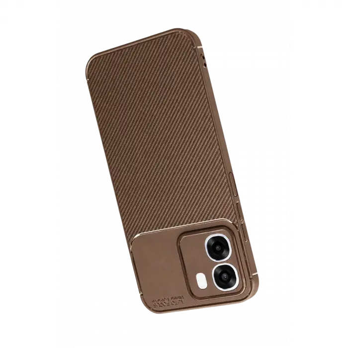 Oppo Oppo A6t 5g Auto Focus Karbon Kapak - Kahverengi