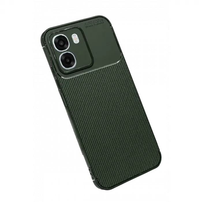 Oppo Oppo A6t 5g Auto Focus Karbon Kapak - Koyu Yeşil