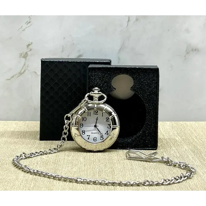 Özel Kutulu Gümüş Köstekli Saat Alk4685