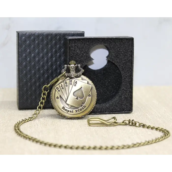 Özel Kutulu Oyun Kartı Köstekli Saat Alk3876