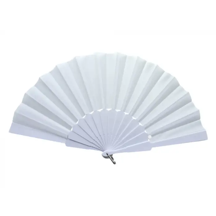 Plastik Düz Kumaş Yelpaze 12li Beyaz