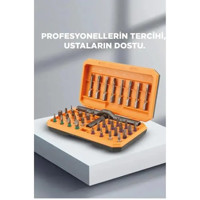Profesyonel Tornavida Seti 40 Parça Çok Uçlu Kapsamlı Tamir Seti Gri