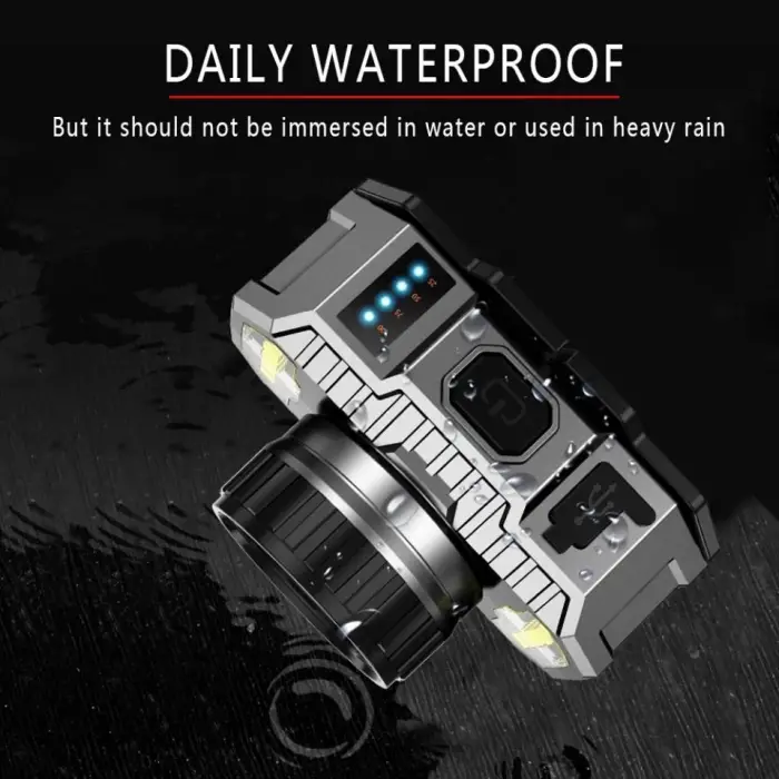 Ps-010 800 Lümen Şarj Göstergeli Cob Led Usbli Şarjlı Kafa Lambası