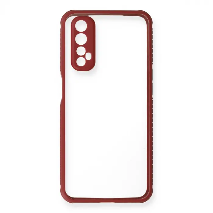Realme 7 Kılıf Miami Şeffaf Silikon - Fuşya
