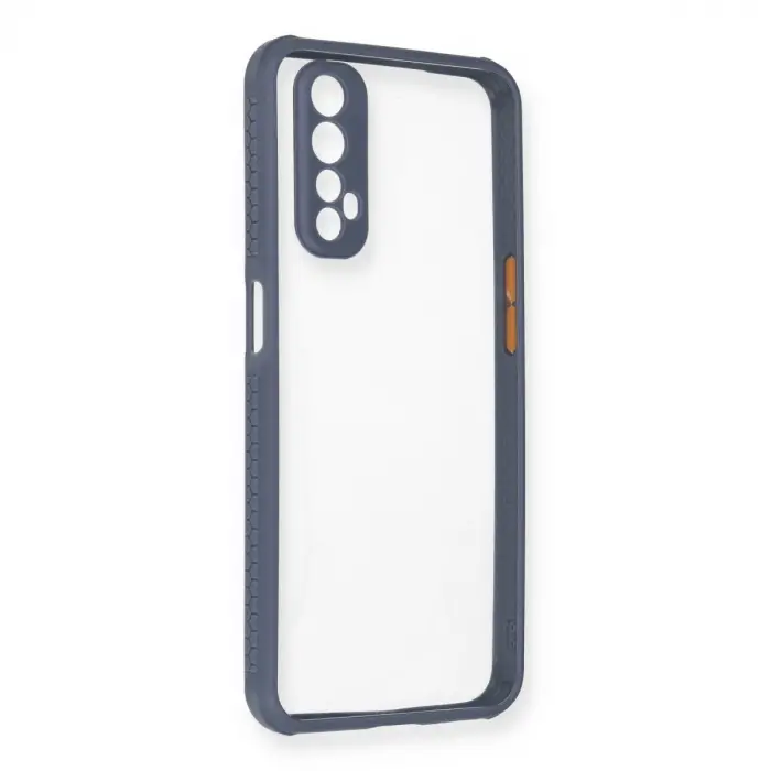 Realme 7 Kılıf Miami Şeffaf Silikon - Gri