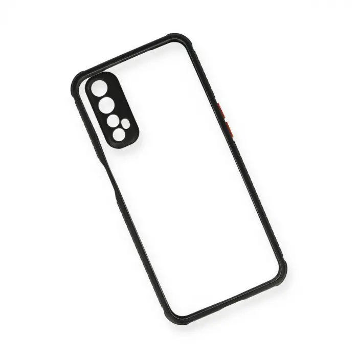 Realme 7 Kılıf Miami Şeffaf Silikon - Siyah