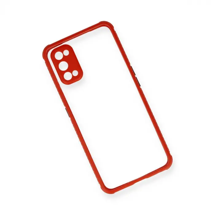 Realme 7 Pro Kılıf Miami Şeffaf Silikon - Kırmızı