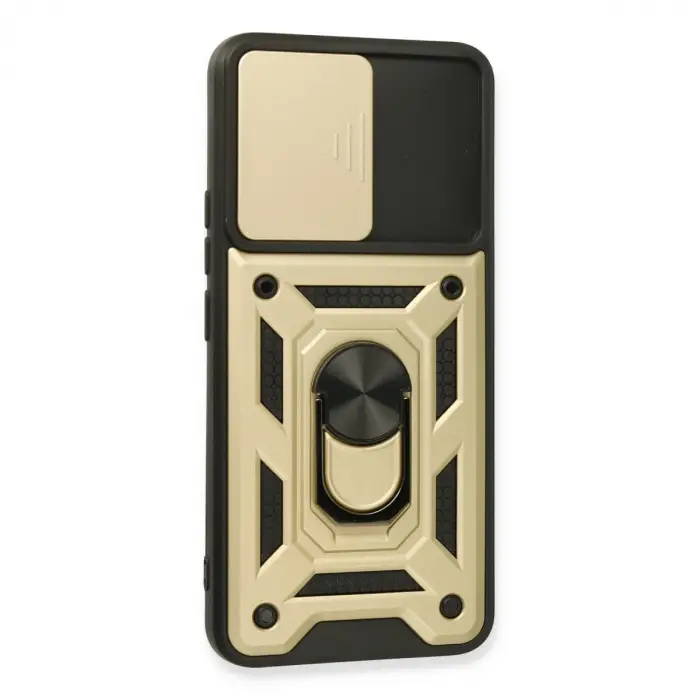 Realme 8 Kılıf Pars Lens Yüzüklü Silikon - Gold