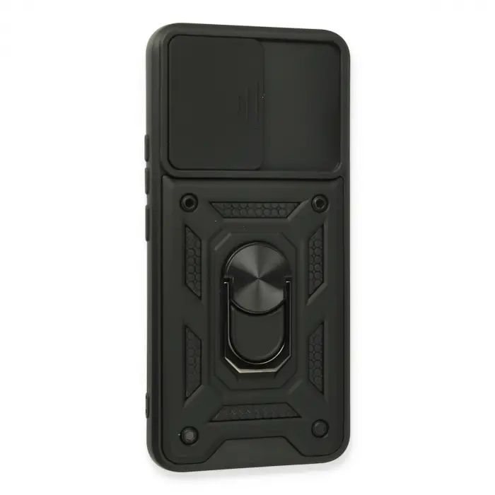 Realme 8 Kılıf Pars Lens Yüzüklü Silikon - Siyah