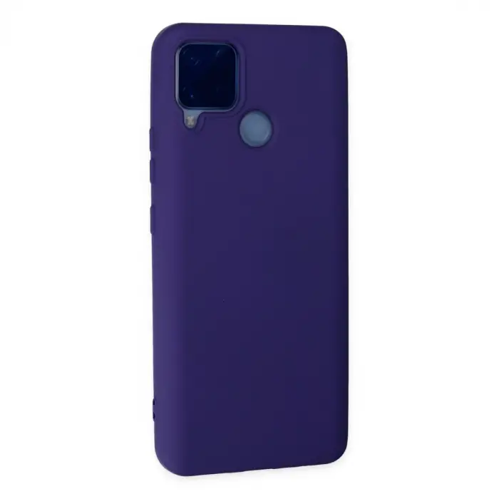 Realme C15 Kılıf Nano İçi Kadife Silikon - Mor