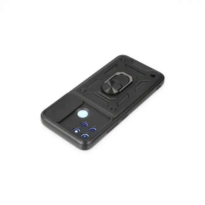 Realme C25y Kılıf Pars Lens Yüzüklü Silikon - Siyah