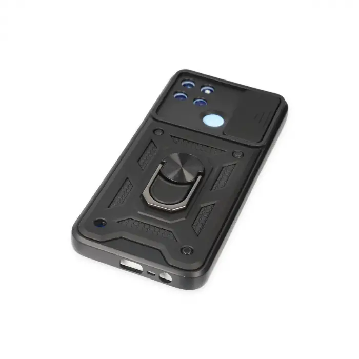 Realme C25y Kılıf Pars Lens Yüzüklü Silikon - Siyah