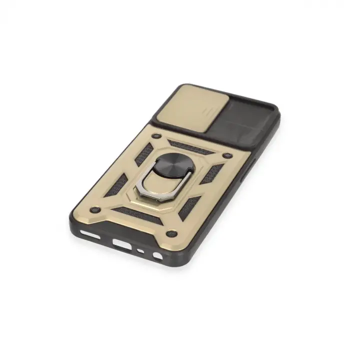 Realme C35 Kılıf Pars Lens Yüzüklü Silikon - Gold