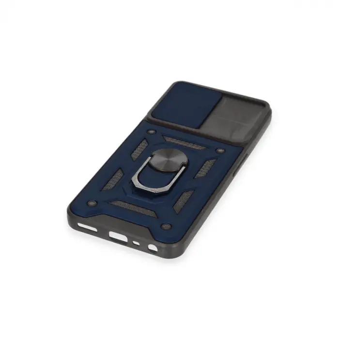Realme C35 Kılıf Pars Lens Yüzüklü Silikon - Lacivert