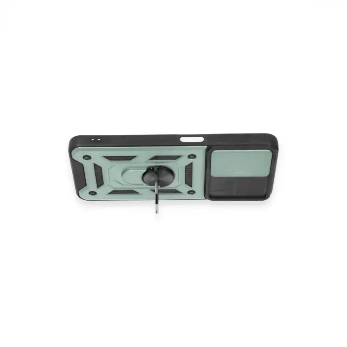 Realme C35 Kılıf Pars Lens Yüzüklü Silikon - Yeşil