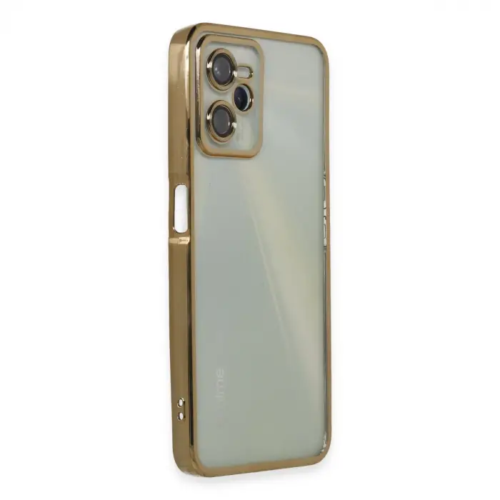 Realme C35 Kılıf Razer Lensli Silikon - Gold