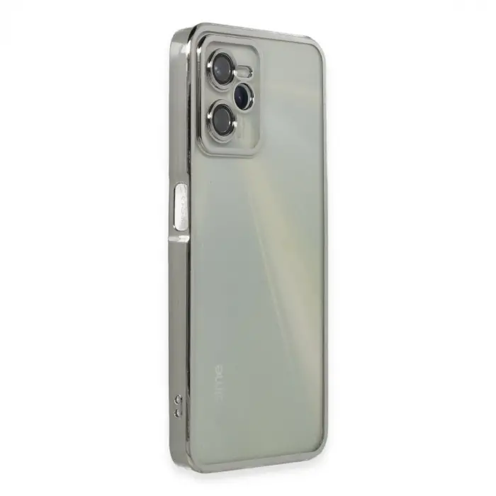 Realme C35 Kılıf Razer Lensli Silikon - Gümüş