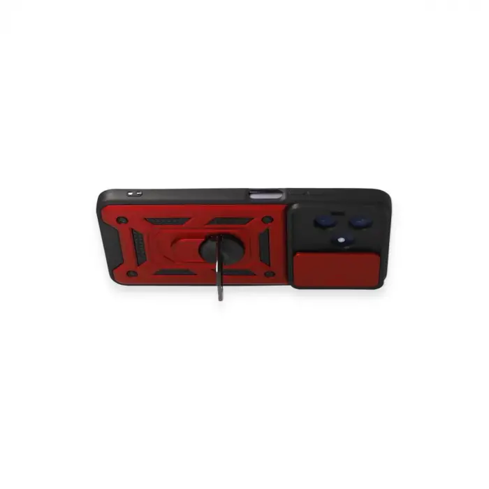Realme C53 Kılıf Pars Lens Yüzüklü Silikon - Kırmızı