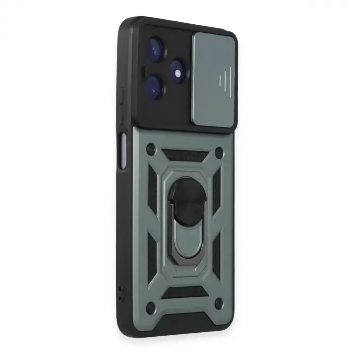 Realme C53 Kılıf Pars Lens Yüzüklü Silikon - Yeşil