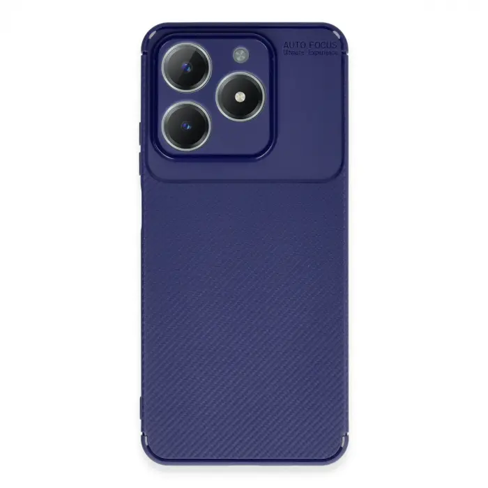 Realme C61 Kılıf Auto Focus Karbon Kapak - Lacivert
