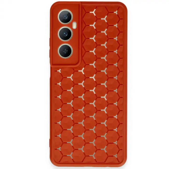 Realme C65 Kılıf Petek Silikon Kapak - Kırmızı