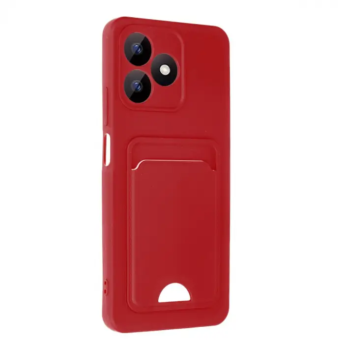 Realme Note 50 4g Kılıf Kelvin Kartvizitli Silikon - Kırmızı