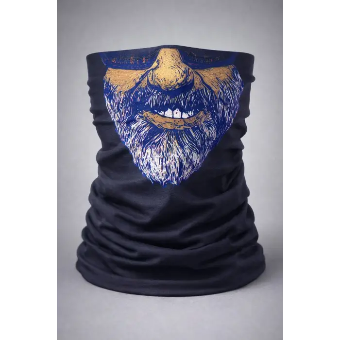 Sakallı Yüz Desenli Baf Buff – Çok Amaçlı Boyunluk  Maske 1 No