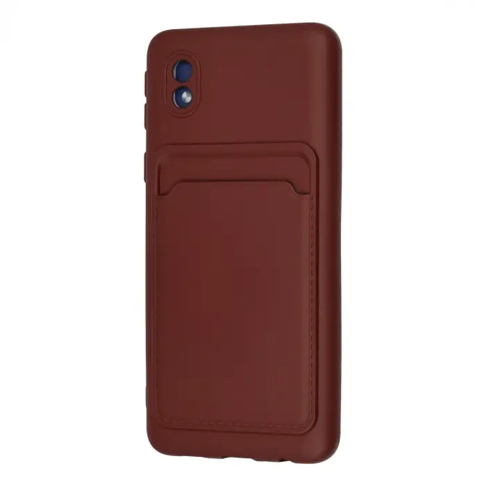 Samsung Galaxy A01 Core Kılıf Kelvin Kartvizitli Silikon - Bordo