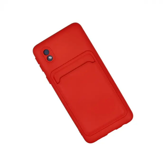 Samsung Galaxy A01 Core Kılıf Kelvin Kartvizitli Silikon - Kırmızı