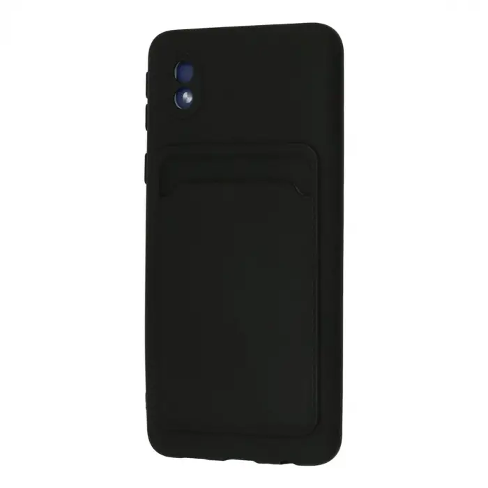 Samsung Galaxy A01 Core Kılıf Kelvin Kartvizitli Silikon - Siyah