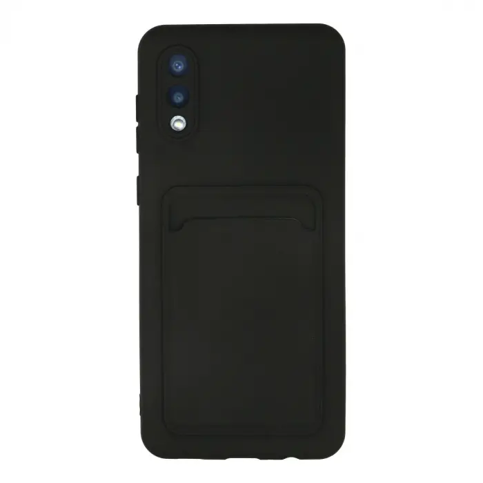 Samsung Galaxy A02 Kılıf Kelvin Kartvizitli Silikon - Siyah