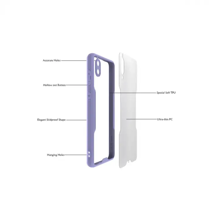 Samsung Galaxy A02 Kılıf Platin Silikon - Lacivert