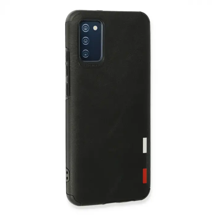 Samsung Galaxy A02s Kılıf Loop Deri Silikon - Siyah