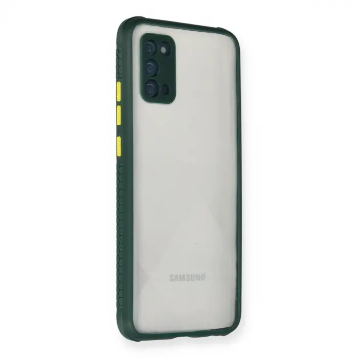 Samsung Galaxy A02s Kılıf Miami Şeffaf Silikon - Koyu Yeşil