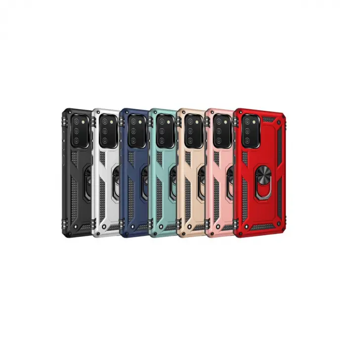 Samsung Galaxy A02s Kılıf Sofya Yüzüklü Silikon Kapak - Rose