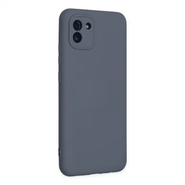 Samsung Galaxy A03 Kılıf Nano İçi Kadife Silikon - Gri