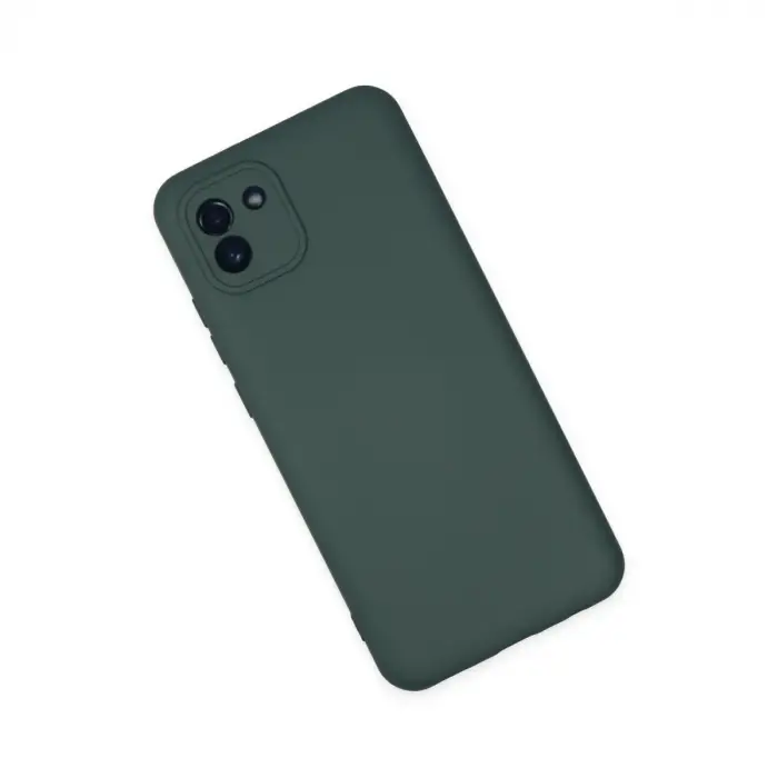 Samsung Galaxy A03 Kılıf Nano İçi Kadife Silikon - Koyu Yeşil