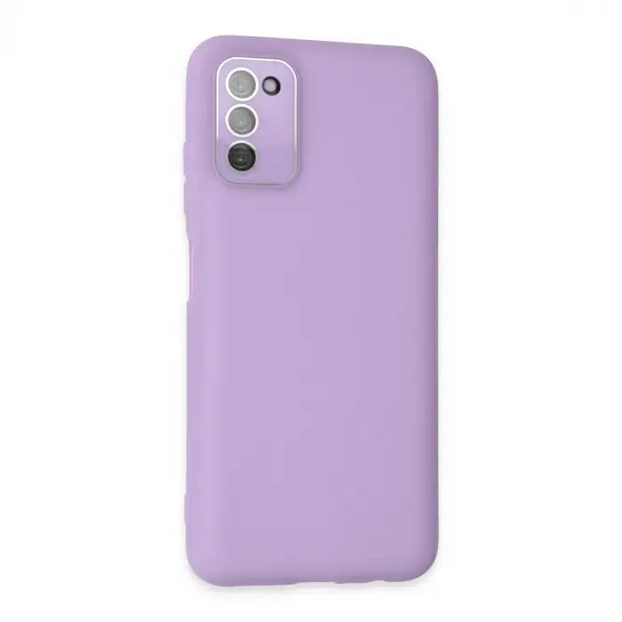 Samsung Galaxy A03s Kılıf Lansman Glass Kapak - Lila