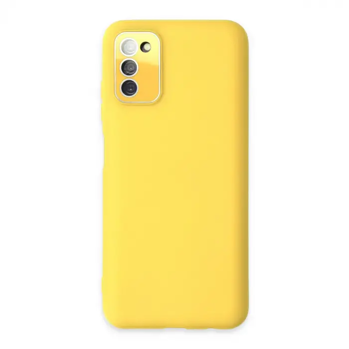 Samsung Galaxy A03s Kılıf Lansman Glass Kapak - Sarı
