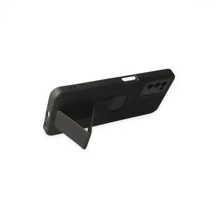 Samsung Galaxy A03s Kılıf Mega Standlı Silikon - Siyah