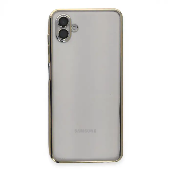 Samsung Galaxy A04 Kılıf Razer Lensli Silikon - Gold